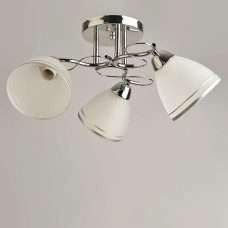 Люстра стельова Light House SRS-19864/3 CR хром, плафон білий з облямівкою