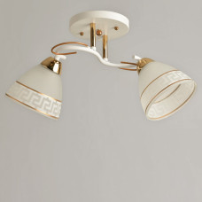 Люстра стельова Light House SRS-19867/2 WT+FG білий + золото, плафон білий з облямівкою