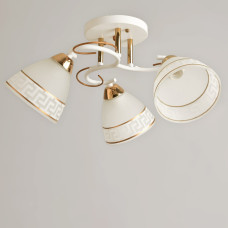 Люстра стельова Light House SRS-19867/3 WT+FG білий + золото, плафон білий з облямівкою