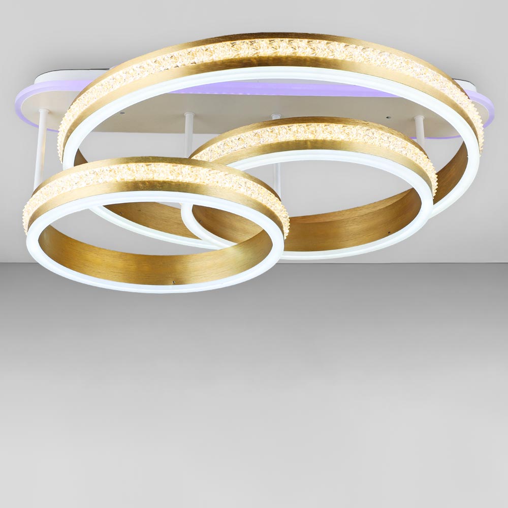 Изображение Люстра потолочная светодиодная акриловая LED Light House SRS-19918/3, цвет белый + золото   ИМ Light-Deco 