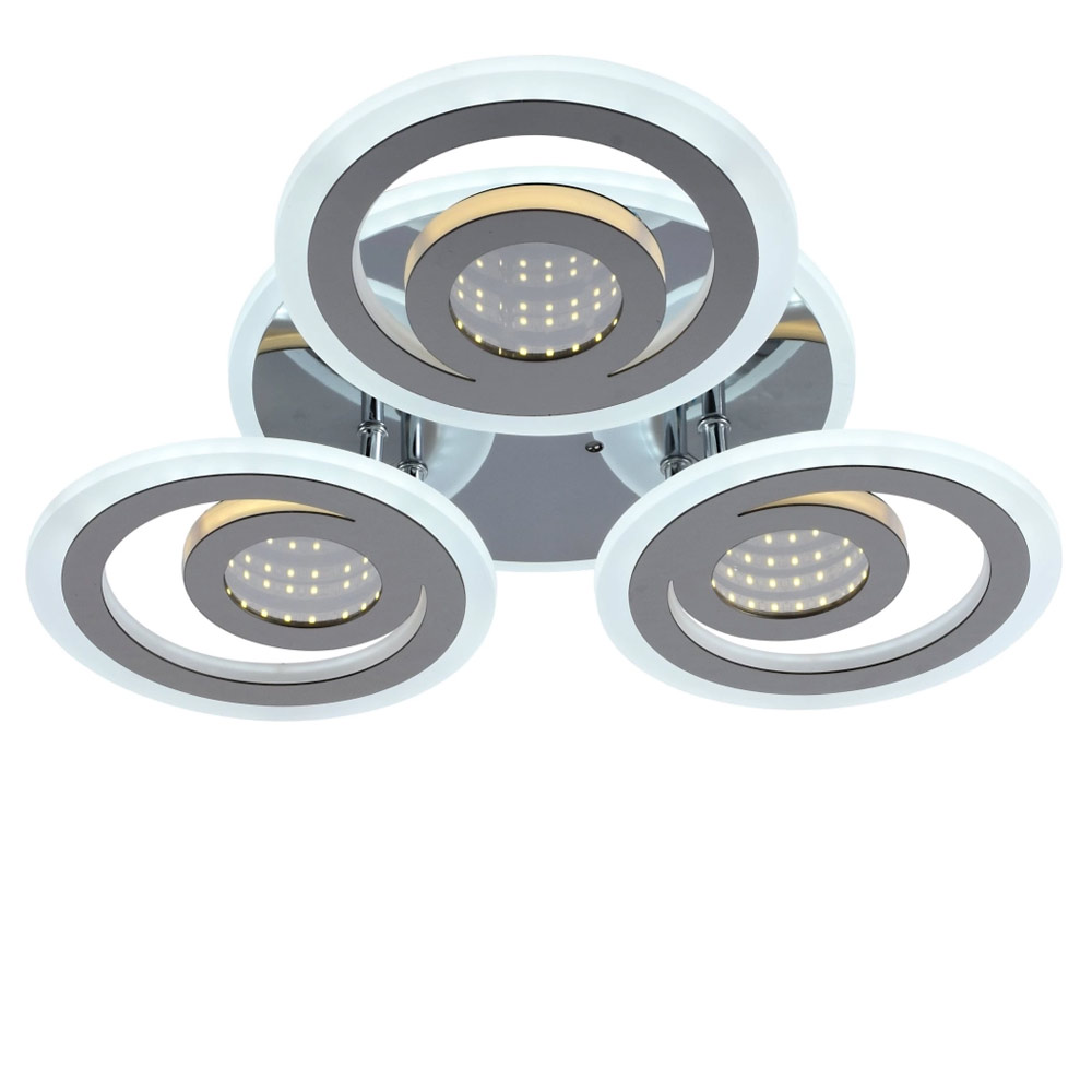 Изображение Люстра потолочная светодиодная акриловая LED Light House SRS-19919/3B CR (BL+YL) 72W+24W хром ИМ Light-Deco 2 