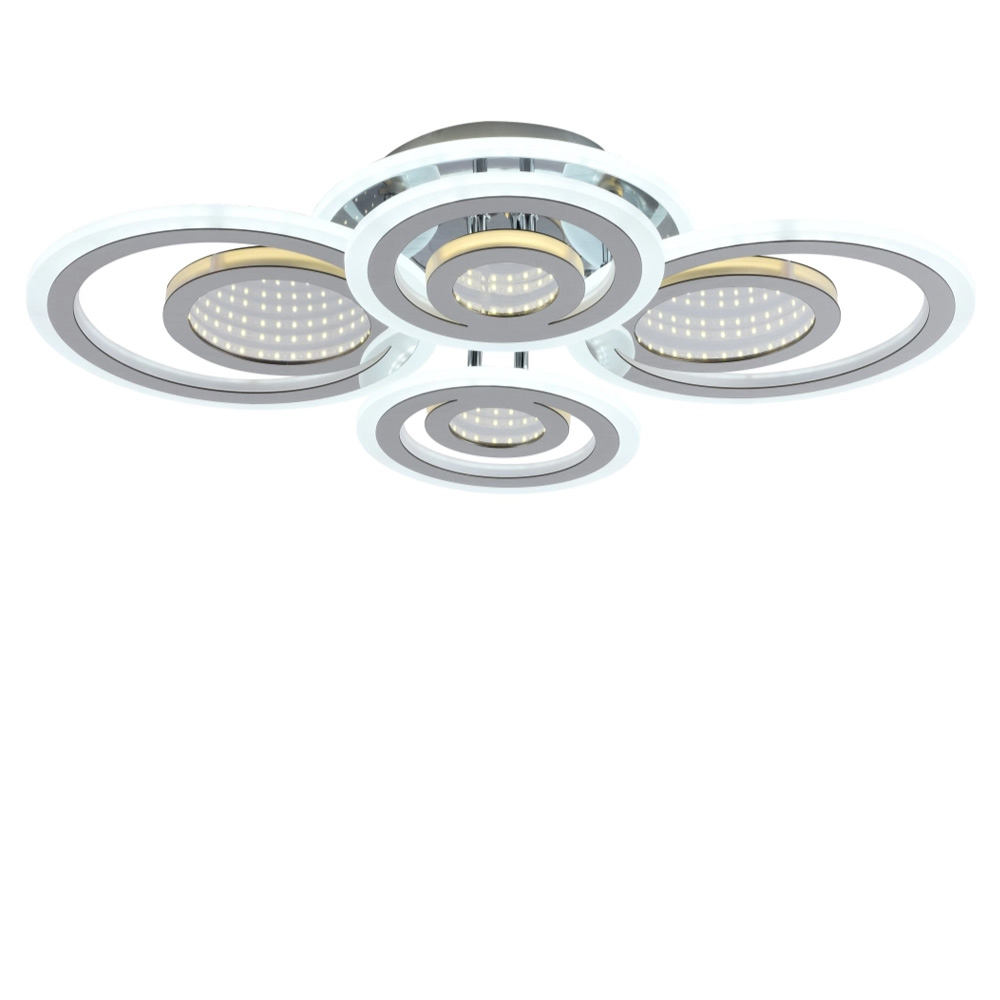 Изображение Люстра потолочная светодиодная акриловая LED Light House SRS-19919/2+2 CR (BL+YL) 104W+44W хром ИМ Light-Deco 1 