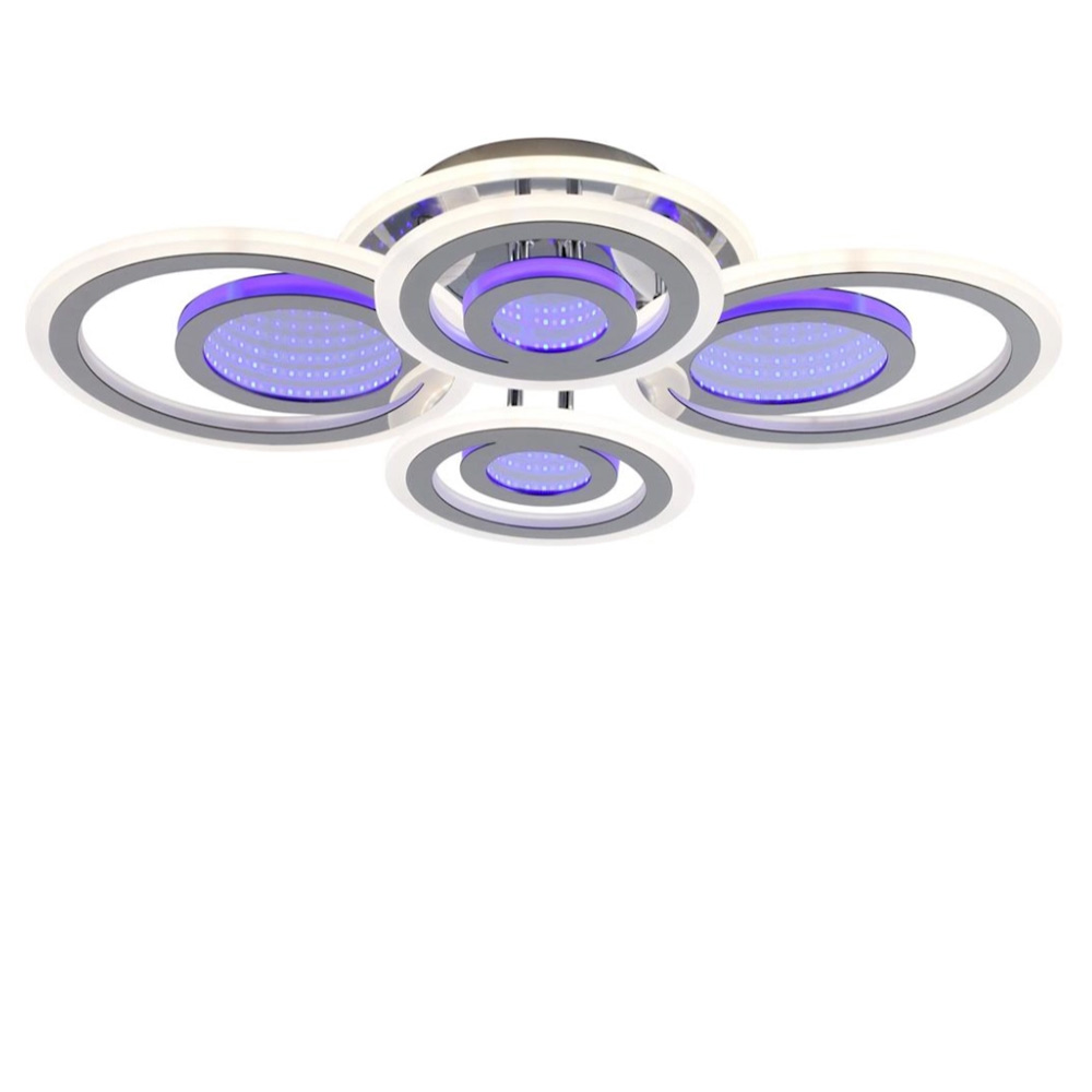 Изображение Люстра потолочная светодиодная акриловая LED Light House SRS-19919/2+2 CR (BL+YL) 104W+44W хром ИМ Light-Deco 2 