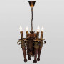 Зображення Люстра підвісна дерев'яна свічки Light House DL-19925/4 колір бронза + коричневий ИМ Light-Deco 