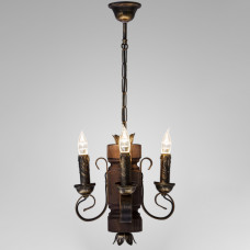 Люстра підвісна дерев'яна свічки Light House DL-19926/4 колір бронза + коричневий