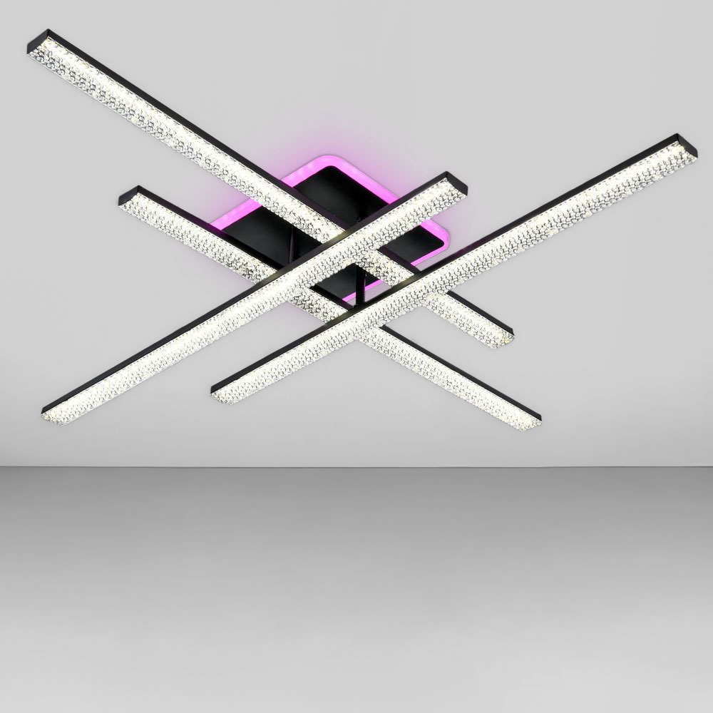 Зображення Люстра стельова світлодіодна LED Light House SY-19943/4C BK+PK/BU 810*810*110 96+20W PULT DU, колір чорний ИМ Light-Deco 