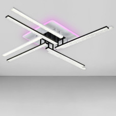 Люстра стельова світлодіодна LED Light House SY-19943/8C WH+BK+PK/BU 960*960*110 144+38W PULT DU (шт.), колір білий + чорний