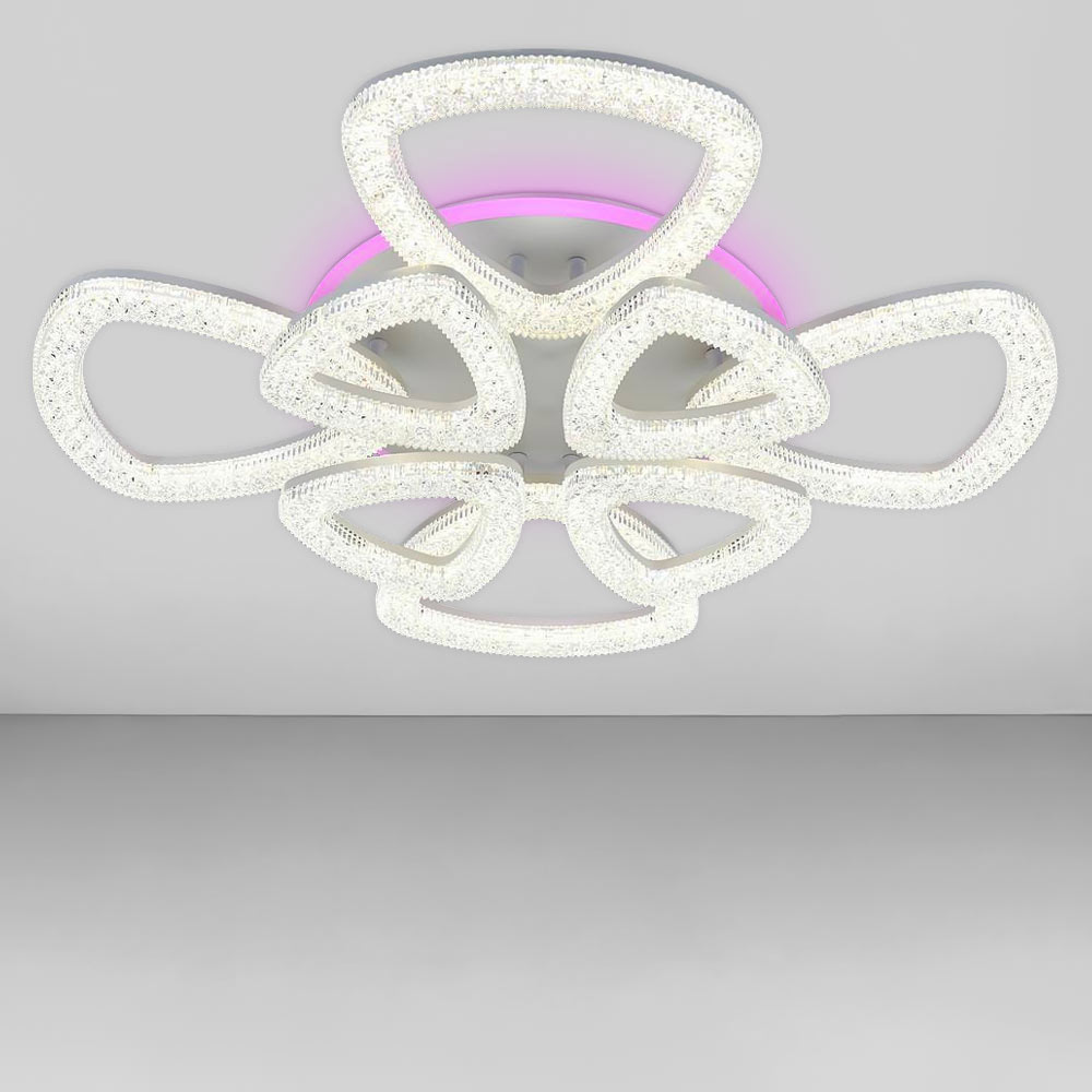 Зображення Люстра стельова світлодіодна LED Light House SY-19944/4+4C WH+PK/BU D690*H125 192+28W PULT DU (шт.) колір білий ИМ Light-Deco 