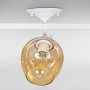 Зображення Люстра стельова лофт Light House LS-18142F-3 WH+BR біла, плафон бурштиновий  ИМ Light-Deco 5 
