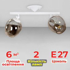 Люстра стельова лофт Light House LS-18142F-2 WH+BK біла, плафон чорний 