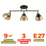 Зображення Люстра стельова Light House SH-18518/3 BK+AB 640*150*280 колір чорний + бронза, плафон бурштиновий  ИМ Light-Deco 