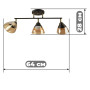 Зображення Люстра стельова Light House SH-18518/3 BK+AB 640*150*280 колір чорний + бронза, плафон бурштиновий  ИМ Light-Deco 1 