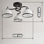Зображення Люстра стельова Light House SH-19284/3 CR+BK 460*480*220 E27*3 колір чорний + хром, плафони білі з облямівкою ИМ Light-Deco 1 