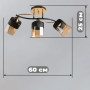 Зображення Люстра стельова Light House SH-19339/3 FG+BK 600*150*250 чорний+золото, колір плафонів чорний з медовим ИМ Light-Deco 1 