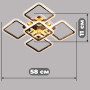 Зображення Люстра стельова світлодіодна LED Light House SL-18185/4+1 FG+RGB 150W DIMMER 3000-6000 H110*L580*W580, колір золото ИМ Light-Deco 1 