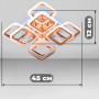 Зображення Люстра стельова світлодіодна Light House SL-18185/4+4C FG+RGB 144W DIMMER 3000-6000 H120*L450*W450, колір золото ИМ Light-Deco 1 