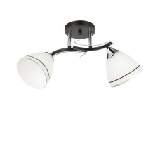Люстра стельова Light House SC-20080/2 BK+CR 470*160*245 чорна + хром, плафон білий з облямівкою