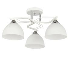 Люстра стельова Light House SC-20081/3 WH+CR 430*225 біла + хром, плафон білий 