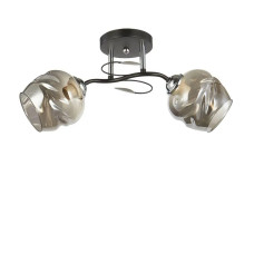 Люстра стельова Light House SC-20082/2 BK+CR 460*165*220 чорна + хром, плафон сірий 