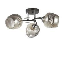 Люстра стельова Light House SC-20082/3 BK+CR D460*220 чорна + хром, плафон сірий 