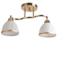 Люстра стельова Light House SH-20090/2 FG 460*150*220 E27*2 золото, плафон білий з облямівкою