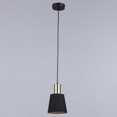 Люстра підвісна з абажуром Light House SR-20101/1H BK+AB D140*H1000 чорна+бронза