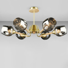 Люстра-молекула стельова Light House SRS-20123/6 колір золото + дерево, плафон чорний