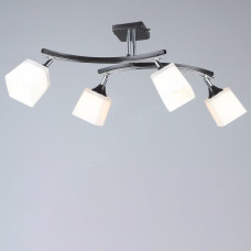 Люстра стельова Light House SRS-18311/4 BK+CH чорний + хром, плафон білий 