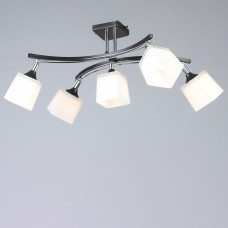 Люстра стельова Light House SRS-18311/5 BK+CH чорний + хром, плафон білий 