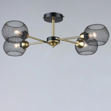 Люстра стельова Light House SRS-20127/4 BK+COP чорний + мідь