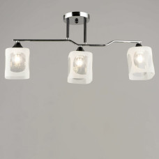 Люстра стельова Light House SRS-20128/3 CH+BK чорний + хром, плафон білий + прозорий