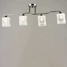 Люстра стельова Light House SRS-20128/4 CH+BK чорний + хром, плафон білий + прозорий