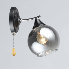 Світильник настінний Бра Light House SRS-20129/1W BK+CH чорний + хром, плафон прозоро-чорний