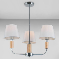Люстра потолочная с абажуром Light House SRS-19956-3 CH хром, абажур белый
