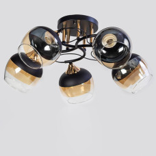 Люстра стельова Light House SC-20230/5 BK+FG D550*240 чорний + золото