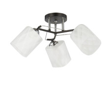 Люстра потолочная Light House SC-20231/3 BK+CR D450*235 черная + хром, плафон белый 