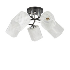 Люстра стельова Light House SC-20231/5 BK+CR D520*235 чорна + хром, плафон білий 
