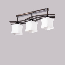 Люстра стельова Light House SH-20235/3 CR+BK 615*175*215 хром + чорний, плафон білий
