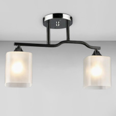 Люстра стельова Light House SRS-20237/2 BK+CH чорна + хром, плафон білий 