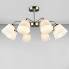 Люстра потолочная Light House SRS-20238/8 SN никель, плафоны белые 