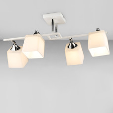 Люстра стельова Light House SRS-20239/4 WT+CR біла + хром, плафон білий