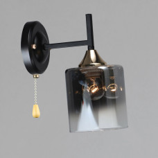 Светильник настенный Бра Light House SRS-20240/1W BK+FGD черный + золото, плафон черный с прозрачным  