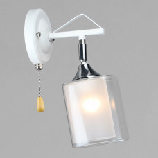 Светильник настенный Бра Light House SRS-20241/1W WT+CR белый + хром, плафон белый + прозрачный