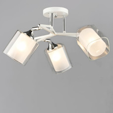 Люстра потолочная Light House SRS-20241/3 WT+CR белая + хром, плафон прозрачный + белый 
