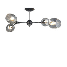 Люстра молекула стельова Light House SR-20244/4 BK+CR L860*W590*H320 чорний + хром, плафони сірі
