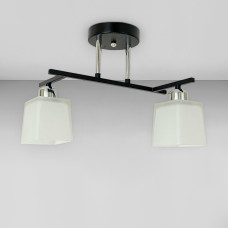 Люстра потолочная Light House SRS-20256/2 черная + хром, плафоны белые