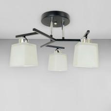 Люстра потолочная Light House SRS-20256/3 черная + хром, плафоны белые