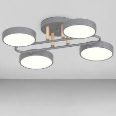 Люстра стельова світлодіодна LED Light House SRS-20257-4 сіра + дерево