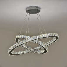 Люстра підвісна світлодіодні кільця LED Light House SY-20263/2 CR D480*H1500 80W PULT DU хром