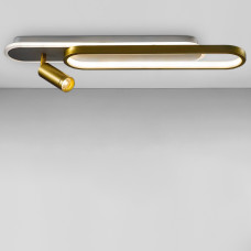 Люстра стельова світлодіодна LED Light House SY-19097/2 WH+PLG 600*110*100 72+7W без пульта, колір білий + золото